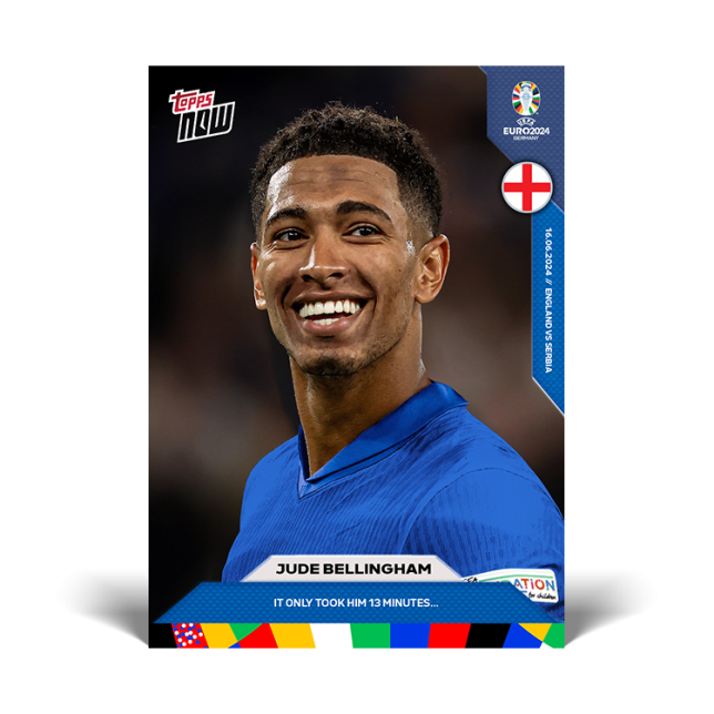 Jude Bellingham Topps Now cartas de la Eurocopa 13 minutos para anotar