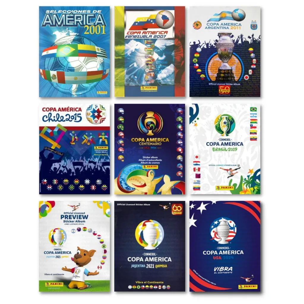Todas las ediciones del Álbum Copa America