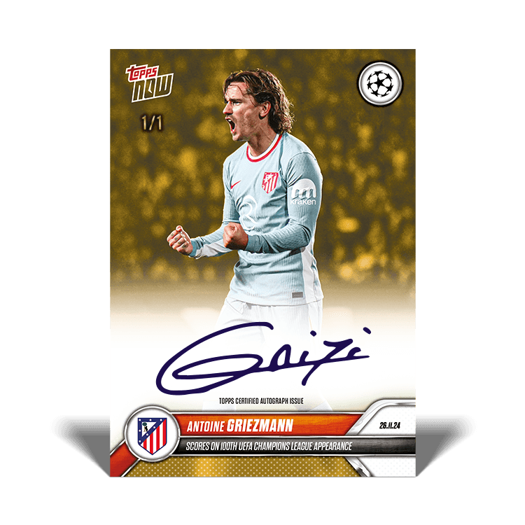 047 Antoine Griezmann - Marca en su partido número 100 en la UEFA Champions League Autografo