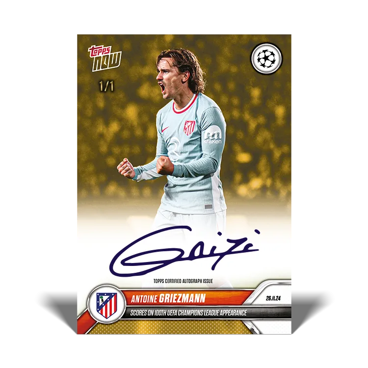 047 Antoine Griezmann - Marca en su partido número 100 en la UEFA Champions League Autografo