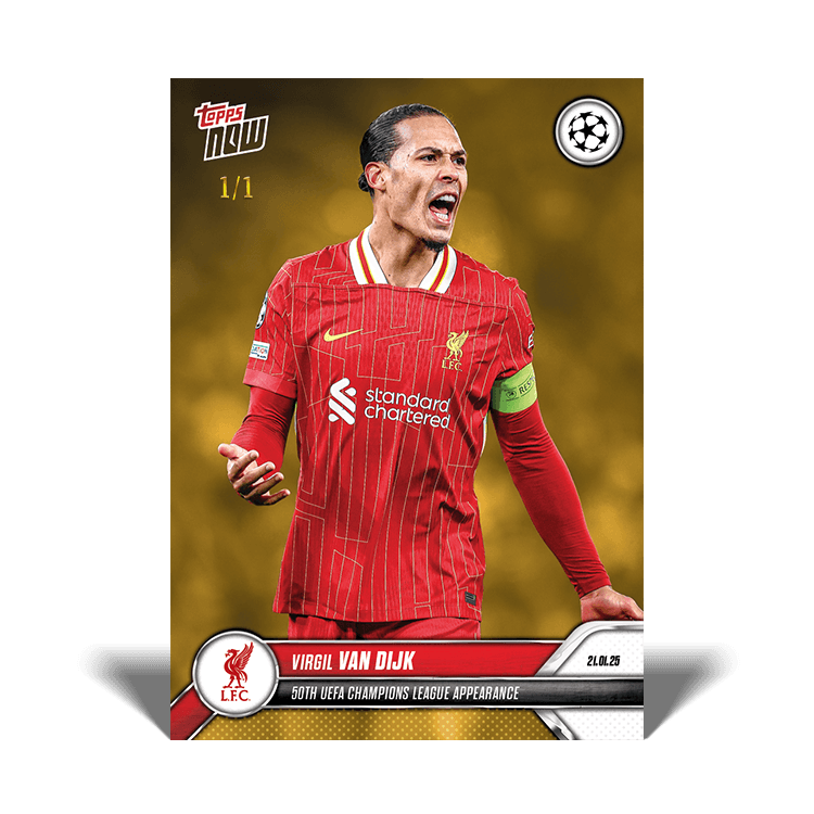 075 Virgil van Dijk - 50.ª participación en la UEFA Champions League Gold Carta de la Champions Virgil Van Dijk