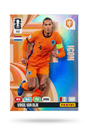Virgil van Dijk Paises Bajos Icon #312 - Mundial Fútbol 2026 - Panini