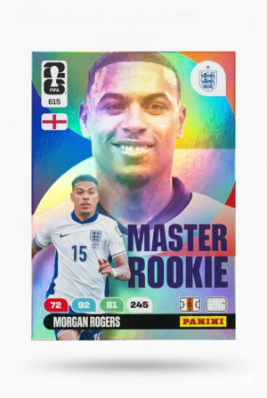 Morgan Rogers Inglaterra Master Rookie #615 - Mundial Fútbol 2026 - Panini