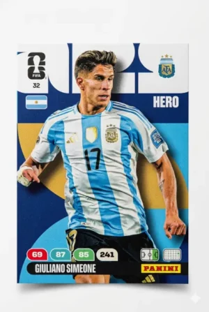 Giuliano Simeone Argentina Base #32 - Mundial Fútbol 2026 - Panini