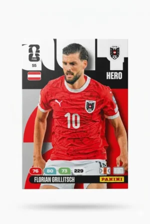 Florian Grillitsch Austria Base #55 - Mundial Fútbol 2026 - Panini