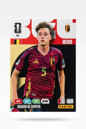 Maxim De Cuyper Bélgica Base #64 - Mundial Fútbol 2026 - Panini