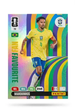 Marquinhos Brasil Fan Favourite #70 - Mundial Fútbol 2026 - Panini