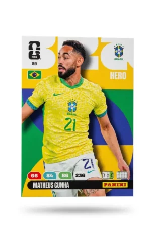 Matheus Cunha Brasil Base #80 - Mundial Fútbol 2026 - Panini