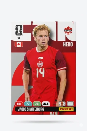 Jacob Shaffelburg Canadá Base #91 - Mundial Fútbol 2026 - Panini