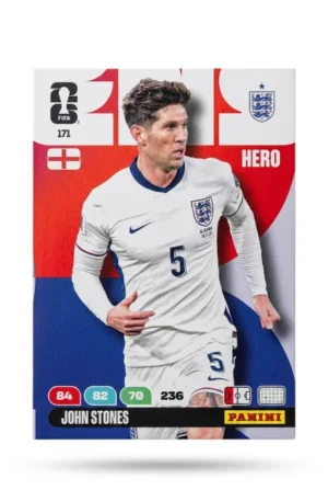 John Stones Inglaterra Base #171 - Mundial Fútbol 2026 - Panini