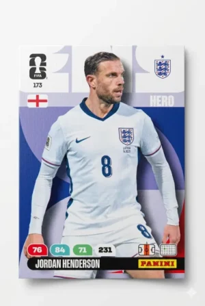 Jordan Henderson Inglaterra Base #173 - Mundial Fútbol 2026 - Panini