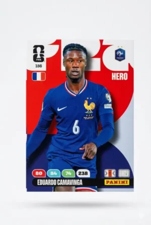Eduardo Camavinga Francia Base #186 - Mundial Fútbol 2026 - Panini