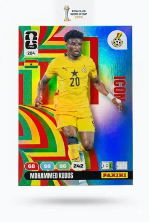 Mohammed Kudus Ghana Icon #204 - Mundial Fútbol 2026 - Panini