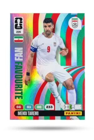 Mehdi Taremi Irán Fan Favourite #226 - Mundial Fútbol 2026 - Panini