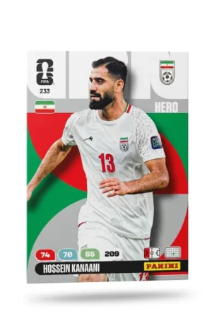 Hossein Kanaani Irán Base #233 - Mundial Fútbol 2026 - Panini