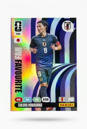 Takumi Minamino Japón Fan Favourite #250 - Mundial Fútbol 2026 - Panini