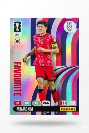 Min-jae Kim Corea del Sur Fan Favourite #274 - Mundial Fútbol 2026 - Panini
