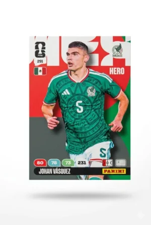 Johan Vásquez México Base #291 - Mundial Fútbol 2026 - Panini