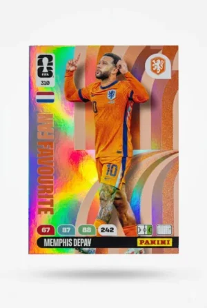 Memphis Depay Paises Bajos Fan Favourite #310 - Mundial Fútbol 2026 - Panini