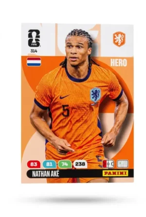 Nathan Ake Paises Bajos Base #314 - Mundial Fútbol 2026 - Panini