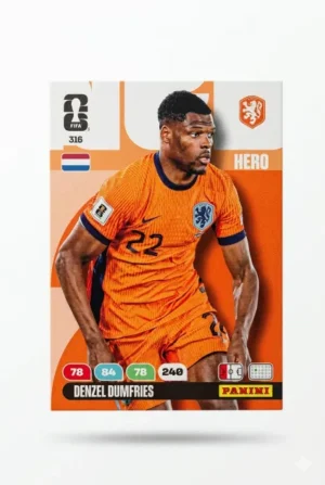 Denzel Dumfres Paises Bajos Base #316 - Mundial Fútbol 2026 - Panini