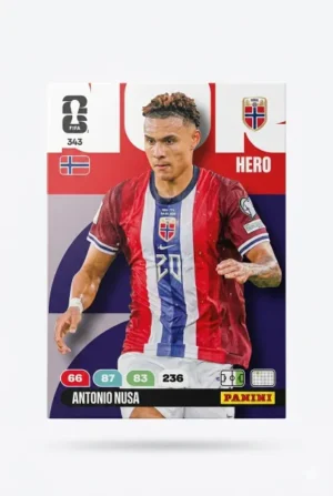 Antonio Nusa Noruega Base #343 - Mundial Fútbol 2026 - Panini