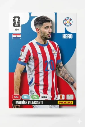 Mathias Villasanti Paraguay Base #366 - Mundial Fútbol 2026 - Panini