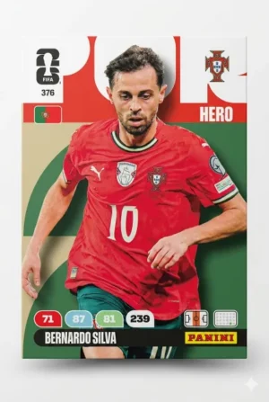 Bernardo Silva Portugal Base #376 - Mundial Fútbol 2026 - Panini