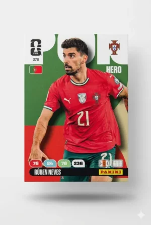 Ruben Neves Portugal Base #378 - Mundial Fútbol 2026 - Panini