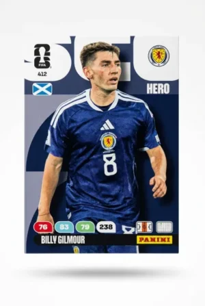 Billy Gilmour Escocia Base #412 - Mundial Fútbol 2026 - Panini