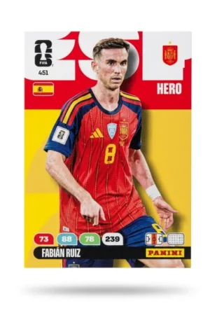 Fabián Ruiz España Base #451 - Mundial Fútbol 2026 - Panini