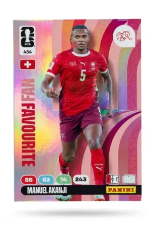 Manuel Akanji Suiza Fan Favourite #454 - Mundial Fútbol 2026 - Panini