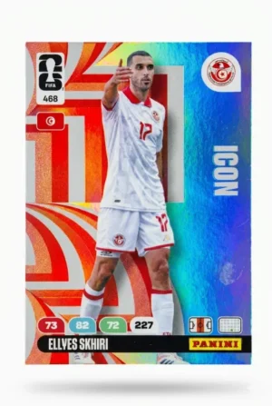 Ellyes Skhiri Túnez Icon #468 - Mundial Fútbol 2026 - Panini