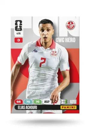 Elias Achouri Túnez Base #476 - Mundial Fútbol 2026 - Panini