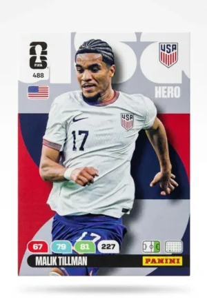 Malik Tillman Estados Unidos Base #488 - Mundial Fútbol 2026 - Panini