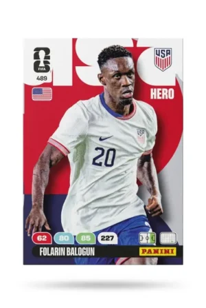 Folarin Balogun Estados Unidos Base #489 - Mundial Fútbol 2026 - Panini