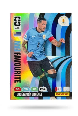 José María Giménez Uruguay Fan Favourite #490 - Mundial Fútbol 2026 - Panini