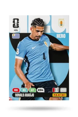 Ronald Araújo Uruguay Base #494 - Mundial Fútbol 2026 - Panini