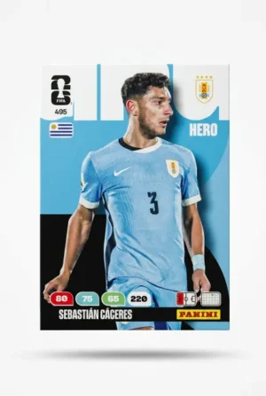 Sebastián Cáceres Uruguay Base #495 - Mundial Fútbol 2026 - Panini