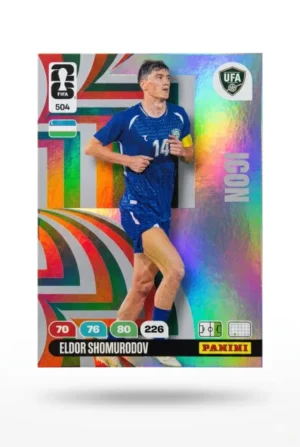 Eldor Shomurodov Uzbekistán Icon #504 - Mundial Fútbol 2026 - Panini