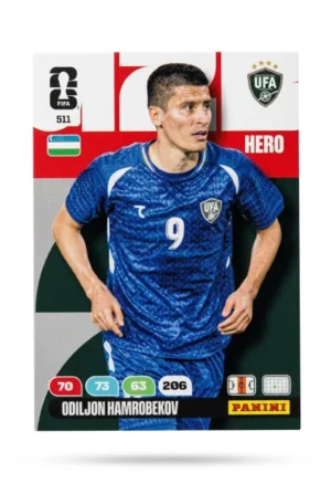 Odiljon Hamrobekov Uzbekistán Base #511 - Mundial Fútbol 2026 - Panini