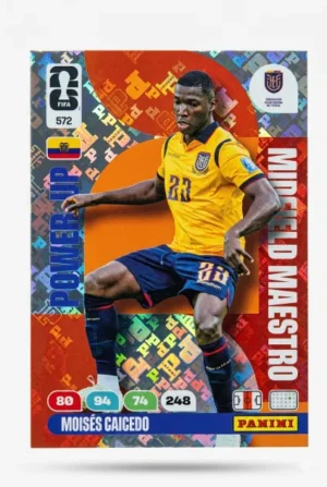 Moises Caicedo Ecuador Midfield Maestro #572 - Mundial Fútbol 2026 - Panini