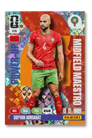 Sofyan Amrabat Marruecos Midfield Maestro #576 - Mundial Fútbol 2026 - Panini