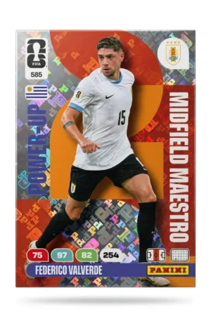 Federico Valverde Uruguay Midfield Maestro #585 - Mundial Fútbol 2026 - Panini