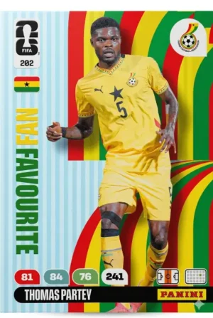 Thomas Partey Ghana Fan Favourite #202 - Mundial Fútbol 2026 - Panini