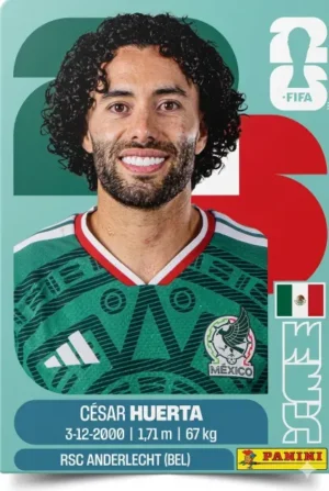 Cesar Huerta México Base #MEX020 - Mundial Fútbol 2026